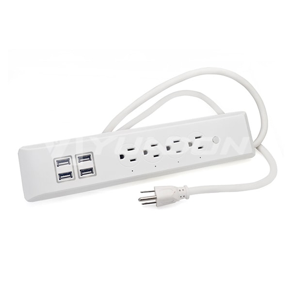 4-Outlet Remote Control Travel Wifi Surge Protector Smart Power Strip With USB