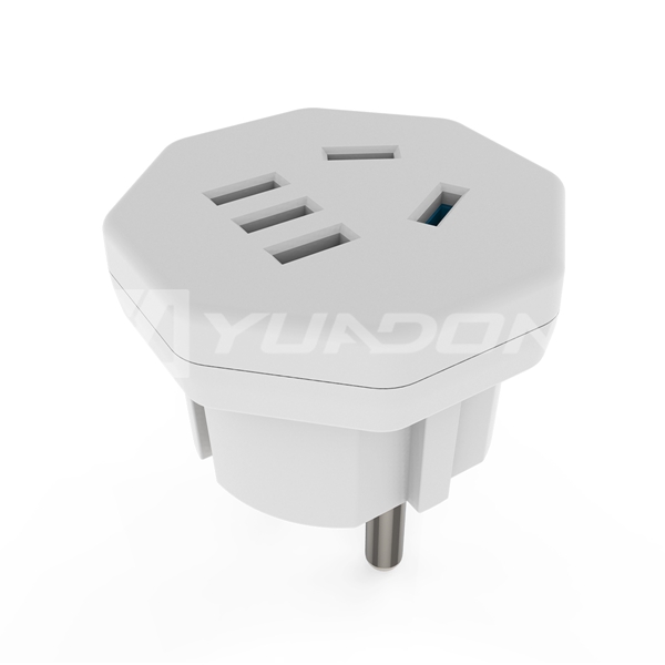 5 pins US CN pin sockets to 2 EU electric plug socket adapter