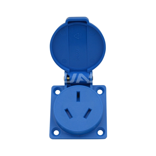16A Chinese New Zealand Standard Electrical Outdoor Outlet Grounded Waterproof Dust-proof socket for audio equipment