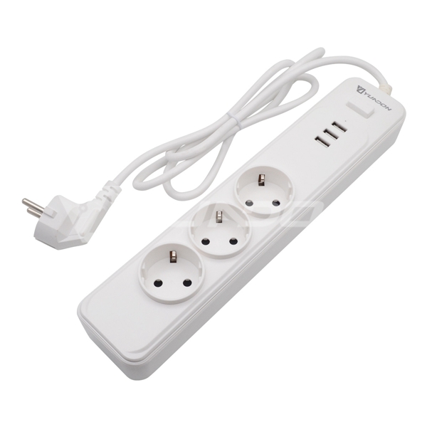 3-Way Germany Power strip with usb port