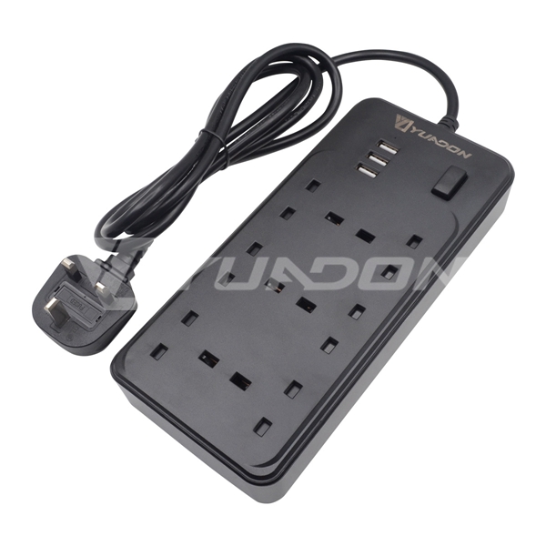 6-Way British outlet Power strip with usb port