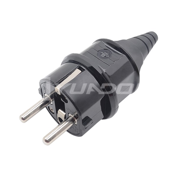 Super Material Schuko Plug Home / Industrial / Factory Germany EU Rewirable Waterproof Power Plug