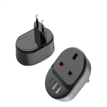 UK to EU Gemarn plug with USB Type C