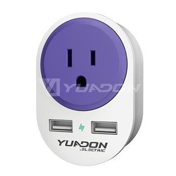 USA to Eruope travel adapter with 2 USB YUADON US to EU plug adaptor