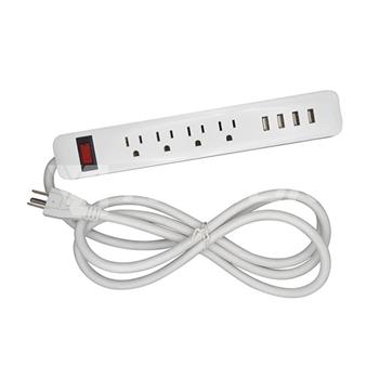 4 Outlet Surge Protector Power Strip with 4 USB Charging Ports Desktop Power Commercial Wall Power Strip 02