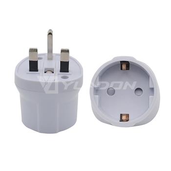 EU to UK plug adaptor Schuko to British travel adapter with BS8546