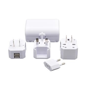 Worldwide Travel Adapter with Case UK / AUS / USA / EURO Power Plug Socket USB Charger 04