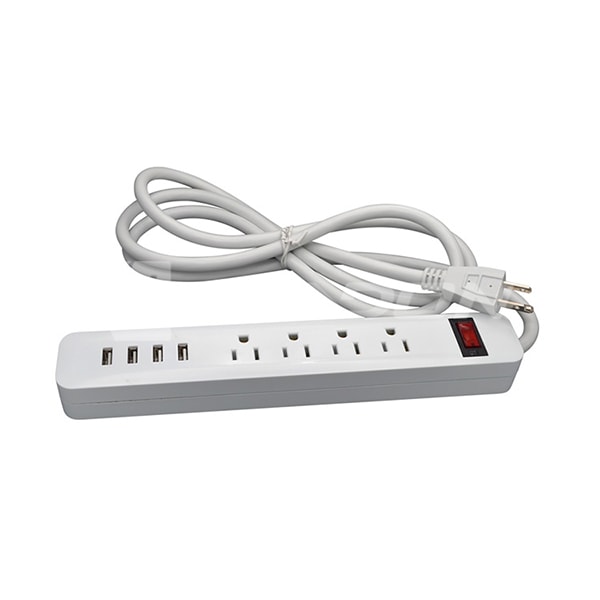 4 Outlet Surge Protector Power Strip with 4 USB Charging Ports Desktop Power Commercial Wall Power Strip