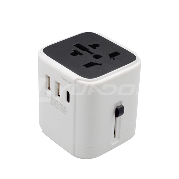 international travel adapter universal with type C fast charge USB port