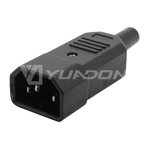 IEC 60320 C14 Male Straight Re-Wireable Plug with UL 