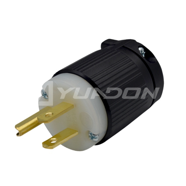 15 Amp 125 Volt Industrial Grade Straight Blade Plug Nema 5-15P Rewireable American Plug