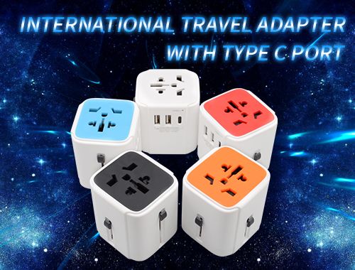 international travel adapter with type c