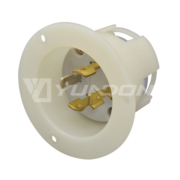 Nylon Copper NEMA L14-20P UL Locking Flanged Inlet American Standard Plug 02